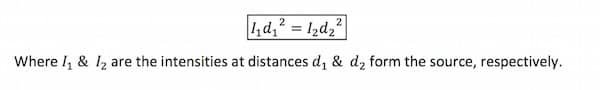 relation between intensity and distance