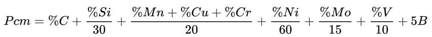 الصيغة اليابانية critical metal parameter Pcm