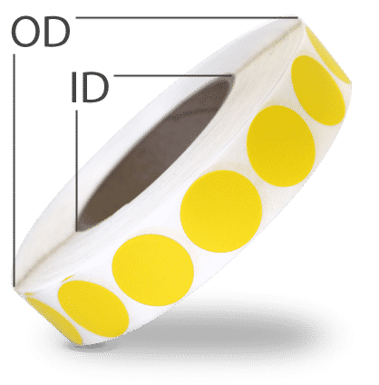 inner diameter” of the label roll and OD refers to the “outer diameter